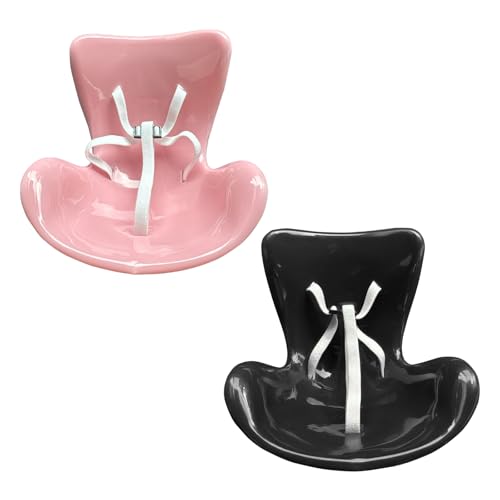 DACIRTY 2 PCS Car Labubu Display Seat, Thoughtful Driving Companion Doll Air Conditioning Vent Toy Doll Decorative Ornament, DIY Air Vent Clip Modification Accessories (Pink & Black)