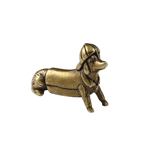 Chien teckel en cuivre tea pet décoration bureau originale
