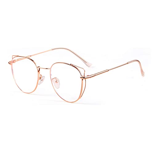 SaNgaiMEi Lunettes Bleues Lunette de Lecture Anti-Blu-Ray Lunettes Gaming Lunettes pour Hommes et Femmes Anti-Reflets Cadre Aviator Anti Uv Lumiere Bleue Lunettes (rose gold) Cover