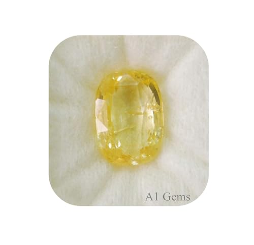 Saphir jaune de Ceylan pierre précieuse naturelle non chauffée de 5,25 ratti