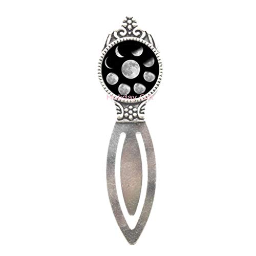 Wiccan Bookmarker Bookmark Lunar Cycle Moon Phases Moon Nebula Pagan Bookmark Glass Cabochon Jewelry.hty-059 #TOP30