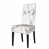 Numland Marble Texture Design Chair Covers Golden Geometric Lines Luxury Stone Rock Elegant Stain An