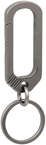 Green Beret Tactical Titanium Belt Loop Keychain Heavy Duty Quick Release Spring Snap Link Hook with Key Ring, EDC Keychain Clip(Large)