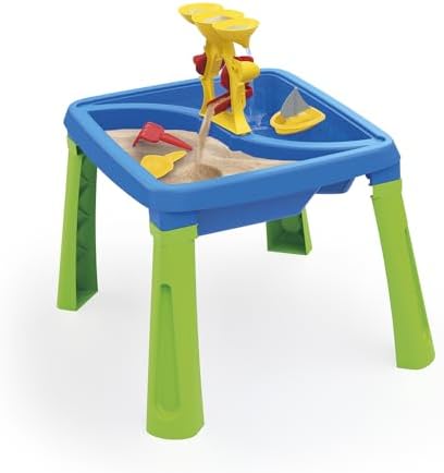 DOLU: 3-in-1 Activity Table: Sand, Water & Creativity – Blue, Green, Yellow – Play Accessories, Sensory Toy, Indoor/Outdoor, Toddlers & Kids Ages 2+