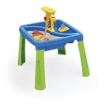 DOLU Sand and Water Table 3 in 1 Creativity Toy For Children From 24 Months Garden Toys Play Tray Activity Table Water Play Table Sandbox - Blue/Green