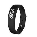 RITHEM Vibrating Alarm Clock Watch for Heavy Sleepers, Silent Wake Up Bracelet & Smart Wristband, Wearable Vibration Wrist Alarm, Non-Audible Sleep Wristband for Men & Women(Black)