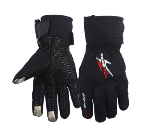 Guantes de moto de invierno 100 % impermeables térmicos, guantes para scooter de esquí, snowboard, protección táctil (XL, Mod.3), color negro Cover