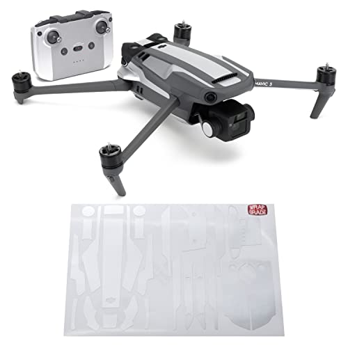 Image of WRAPGRADE Partial Skin Stickers for DJI Mavic 3 / Mavic 3 Classic Accent Color (AIRFORCE SILVER)
