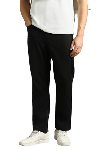 Image of Louis Philippe Men's Slim Fit 5 Pocket Made of Stretch Fabric Solid Casual Trouser