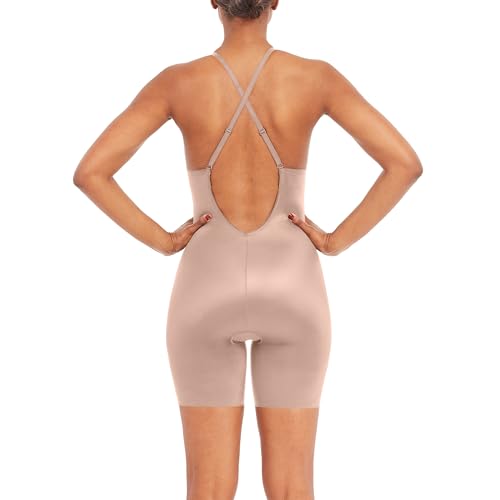 SPANXshape Suit Your Fancy Plunge Low-Back Mid-Thigh Bodysuit - Comfortable One Piece - Medium Compression - Seamless2