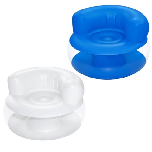 Bestway Fauteuil Gonflable Mod Pod - 112 cm x 112 cm x 70 cm - Blanc - Bleu