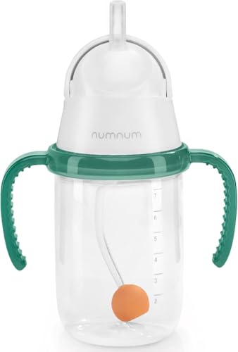 Image of NumNum Baby Straw Cup, Weighted Straw Cup, Spill Proof Sippy Cups with Straw for 6-12 Months, Toddler Drinking Cups, Baby Essentials (1-Pack, Green)