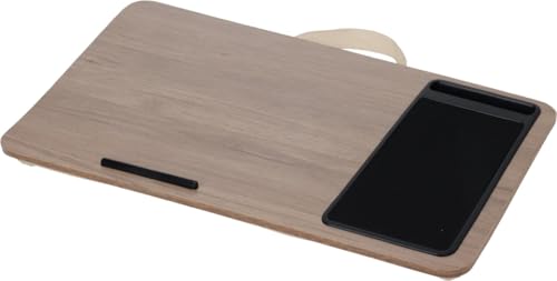 Laptop Tray stand portable with cushion for Home & Office, Travel Lightweight Lapdesk for bed or couch Laptop Bed Tray with Cushion with Mobile Phone Holder by Envenzo (Brown)