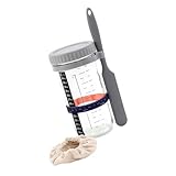 ERINGOGO 1 Satz Sauerteig Starter Glasbehälter mit Deckel Luftdichtes Glasgefäß für Sauerteig Abstreifer Stoffabdeckung zum Aufbewahren Fermentieren
