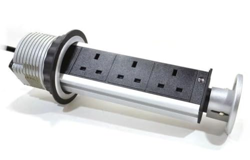 Bloc multiprise escamotable Dynamode PDU-P-3W avec 3 prises UK 13A pour table