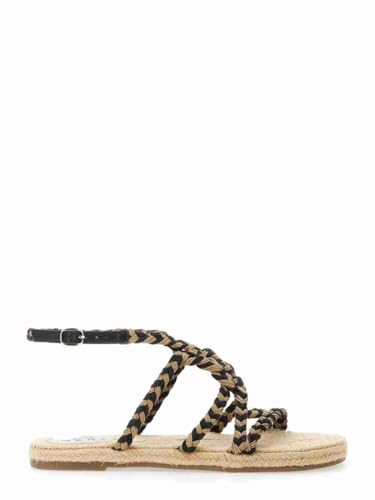 Sandales en cuir véritable élégantes avec finitions couture pour femme