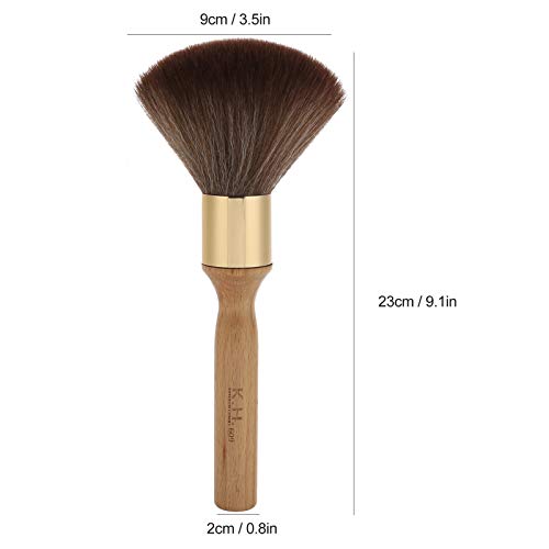 Barbier Hals Duster Brush, Weiche Kehrbürste für Kaputtes Haar Friseur Reinigungsbürste für Kaputtes Haar Hair Sweep Friseurwerkzeug für Salon oder Hausgebrauch(Holzfarbe)