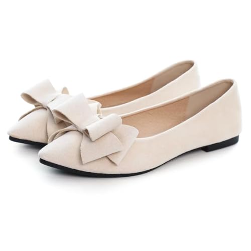 Image of TN TANGNEST Women Fashion Bowknot Flats Comfort Pointed Toe Dress Shoes
