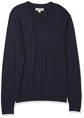Goodthreads Men's Lightweight Merino Wool V-Neck Jumper (Available In Tall), Navy, X-Large #TOP5