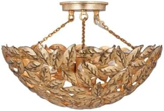 Generation Lighting-Kelan-3 Light Semi-Flush Mount in Traditional Style-10.13 Inch Tall and 16 Inch Wide-Antique Gild Fi