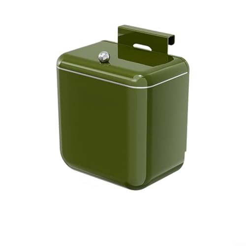 GANCEI Cubo de basura de cocina vintage verde montado en la pared, 5 L, con apertura grande y anillo de almacenamiento integrado
