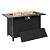 Walsunny 45 inch Outdoor Propane Fire Pit 50,000 BTU Gas Fire Pit Table with Lid, Glass Wind Guard, Waterproof Cover, Rectangle Gas Firepit Table for Garden/Patio, CSA Certification