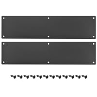 sourcing map 2 Stück Türschutzplatte, 4 x 16 Zoll Aluminium Türschutzplatte für Außen- oder Hintertür, Verhindert das Eintreten der Tür, Schwarz