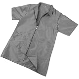 SOLUSTRE Hundefriseur Schürze Damen Arbeitskleidung Tierfriseur Uniform Kurzarm Polyester Grau M für Tierhandlungen