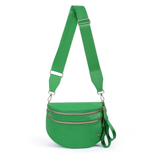 Image of Womens Crossbody Bag, Spacious Nylon Bum Bag Trendy Shoulder Purse with Adjustable Strap Zipped Travel Essentials