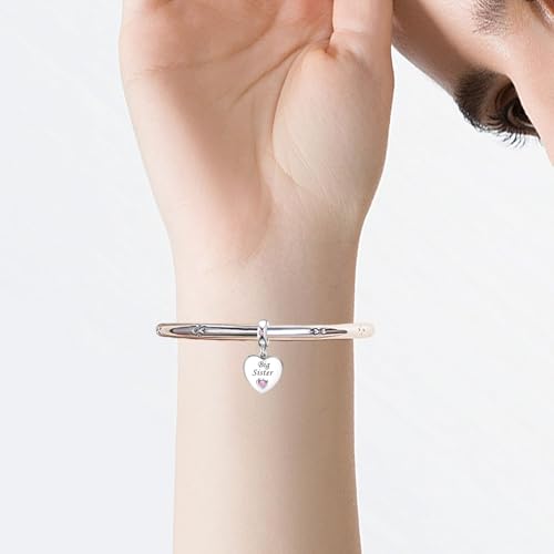 KunBead Pink Heart Love Family Birthday Dangle Charms Compatible with Pandora Charm Bracelet for Auntie Friend Sister Mom Daughter Nana Granddaughter Wife Niece Grandson3