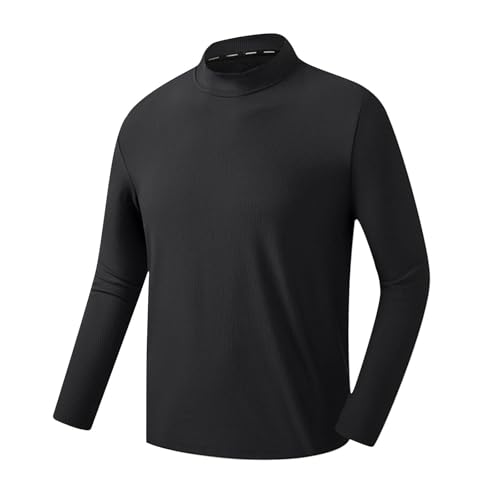 TFW49 WARM MOCK NECK LS T BLK×BLK サイズM Men's Soft Mock Neck Turtleneck Long Sleeve Shirts Pullover Casual