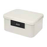 BUERPINKING 2 Etagen Abschließbare Box, Medikamentenbox aus ABS, Medikamenten Aufbewahrung, 26.2 x 22 x 12.1cm Medizinbox, Multifunktions Medikamenten Organizer, Hausapotheke Box, Aufbewahrungsbox