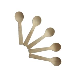 NIYANGLE 100 Stück Holz Eislöffel Quadratisch