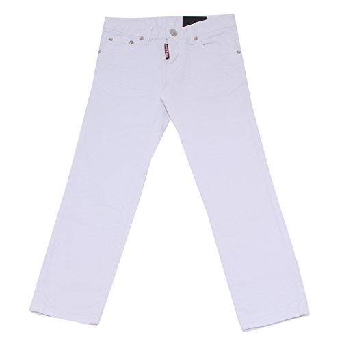 Jeans Dsquared2 Clement Bianco en denim de luxe avec coupe italienne enfant
