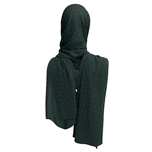 Women Muslim Long Khimar Ramadan Eid Prayer Garment Hijab Scarf Wrap Chiffon Rhinestone Abaya Jilbab Islam Niqab Hijab4