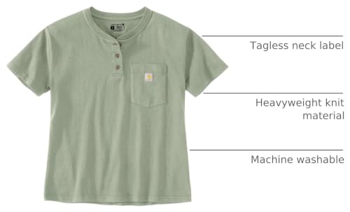 Image of Carhartt Women's 106813 Women's Loose Fit Short-Sleeve Heavyweight Henley T-Shi