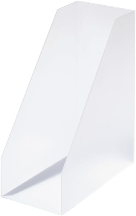 Like-ItMX-29 | Wide Magazine File | Large File Holder, Office Organizer, Front Opening | Desk, Kitchen, Shelf, Table top, Drawer | 5.12" × 9.96" × 12.09" | Tr. White |