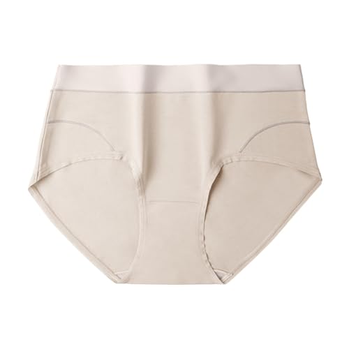 Calzoncillos elásticos de Talle Medio con Contraste sin para Mujer Pantalones Abiertos Laterales Mujer Bolsos Mujer (Beige, L)