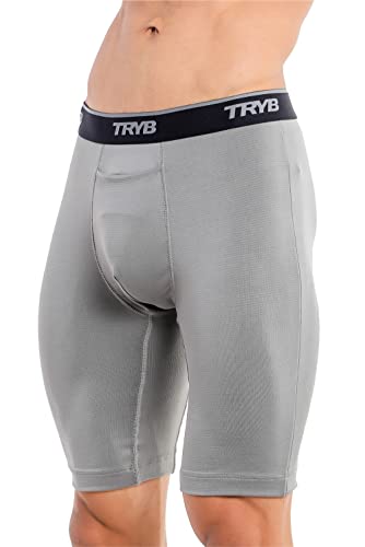 Image of TRYB Men's Compression Shorts & Pants | Sports Innerwear for Gym, Running & Training | Quick Dry, Breathable, 4-Way Stretch, Moisture Wicking, Anti-Chafing Muscle Support Athletic Wear with Pocket
