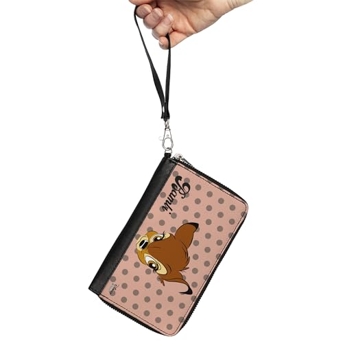 Buckle-Down Women's PU Zip Around Wallet Rectangle-Bambi, 7.5"x4.5"2