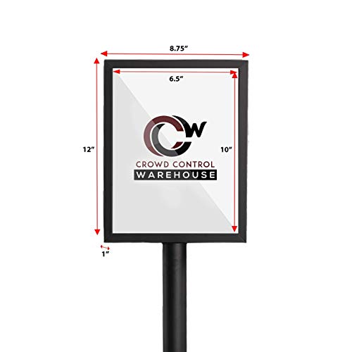 Pedestal Standing Floor Sign Frame With Sloped Base, 8.5X11 Inch Vertical, Black Powder Coated Steel - Ccw Series Sffs-100 #TOP3