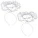 2 Pieces Angel Halo Headband Feather Angel Headband White Halo Headband Halloween Costume Accessory for Kids Adult