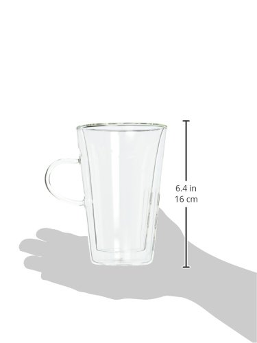 Bodum Canteen Glass Mug, Double-Wall Insulated Glass, Clear, 13.5 Ounce, (2 Glasses) #TOP6
