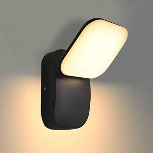 Long Life Lamp Company Adjustable LED Outdoor Wall Light Black, IP44 Warm White Modern Doorway Porch Lights ZLC353BWW