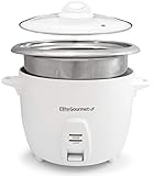 Elite Gourmet ERC2010B Electric Rice Cooker with Stainless Steel Inner Pot Makes Soups, Stews, Grains, Cereals, Keep Warm Feature, 10 cups cooked (5 Cups uncooked), White,ERC-2010
