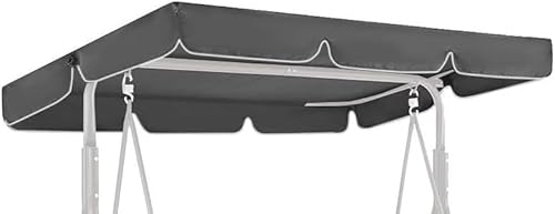 GREMEX Columpio de jardín 230 x 120 cm, resistente al agua, toldo para columpio de jardín, techo gris para banco colgante