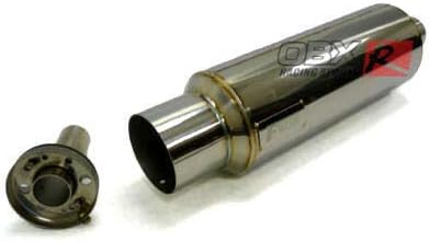 OBX High Performance Universal Stainless Steel 2.5" Inlet Forza Bomber B5 Style Muffler w/Straight Cut Tip