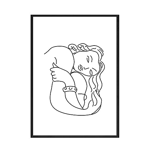 QAWY Vintage Henri Matisse Vintage affiches et impressions lignes abstraites Surface mur Art photo sans cadre toile peinture A5 30x45 cm