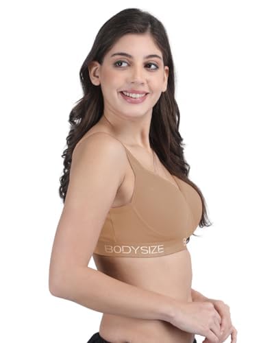 Image of BODYSIZE Women's Everyday Wear Wire Free Padded Sports Bra SF-28 (Heavily Padded, Gym, Yoga Bra) | Everyday Wear, Sweat Absorbent, Soft Cotton Fabric for Ultimate Comfort (B Cup)