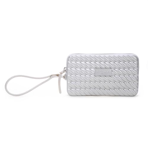 Bolsa Clutch Brizza Arezzo Alça Marrocos Prata Metalizado - Feminino - Único - Prata